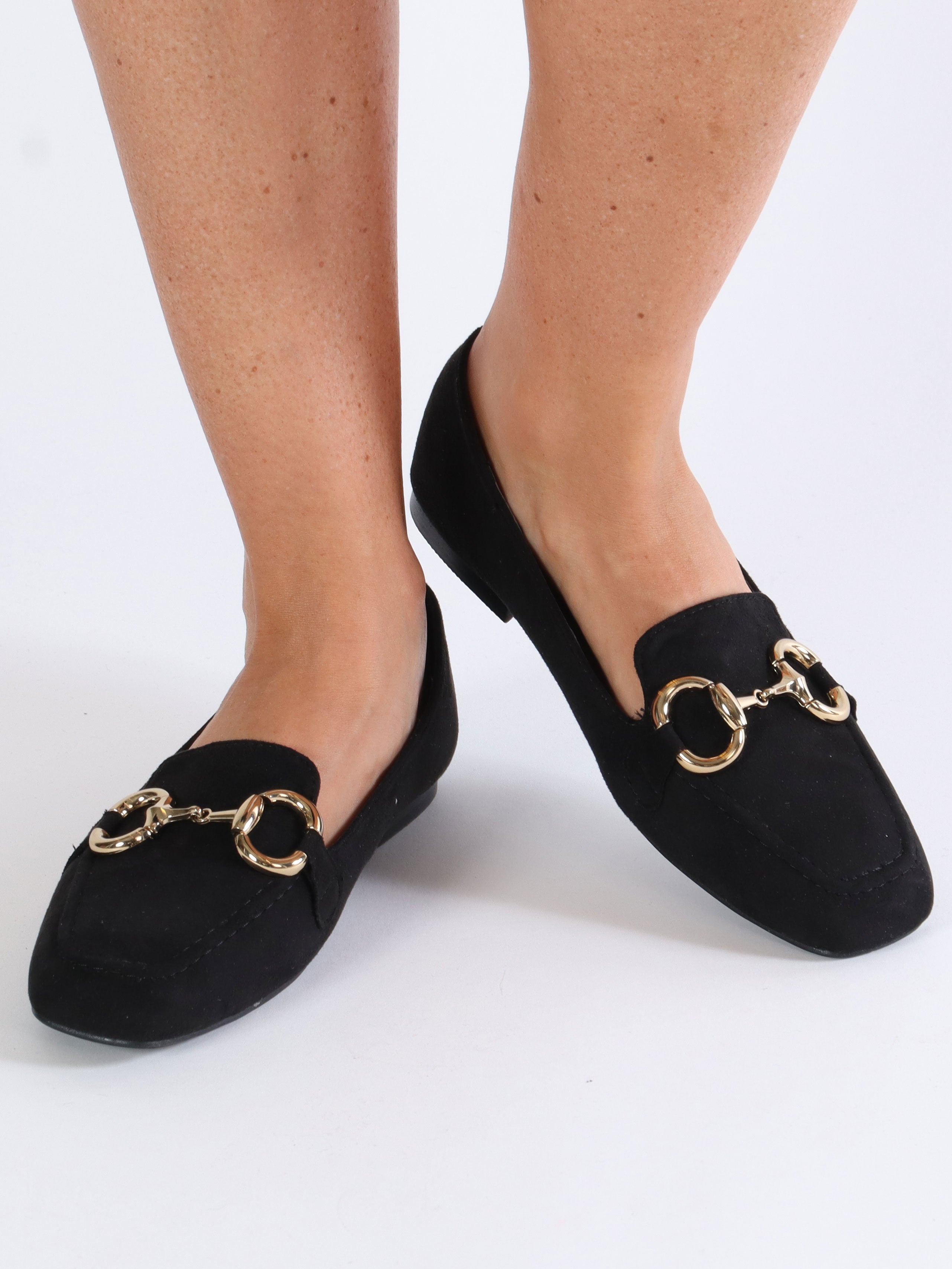 Rosaria - Fine mokkasiner med guld bidsel